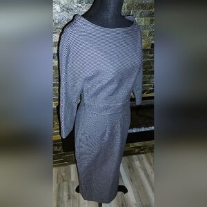 Pearl By Lela Rose Elegant Blue and White Checkered Dress Size 2